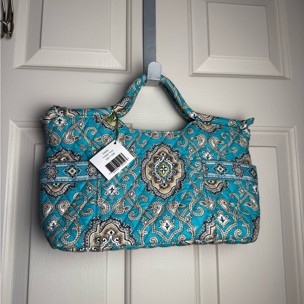 NWT Vera Bradley Gabby Shoulder Bag in Totally Turq Pattern – Rare Retired Purse